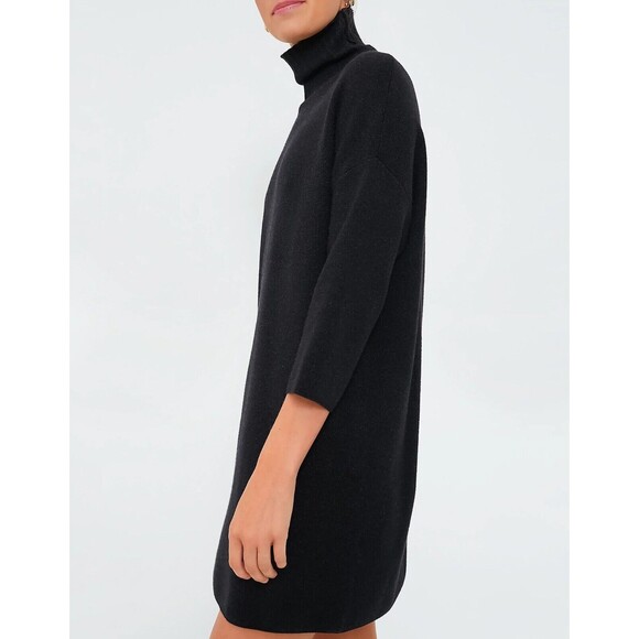 TUCKERNUCK Sz Large Pomander Place Black Noir Vivianne Metallic Turtleneck Dress - Picture 2 of 12